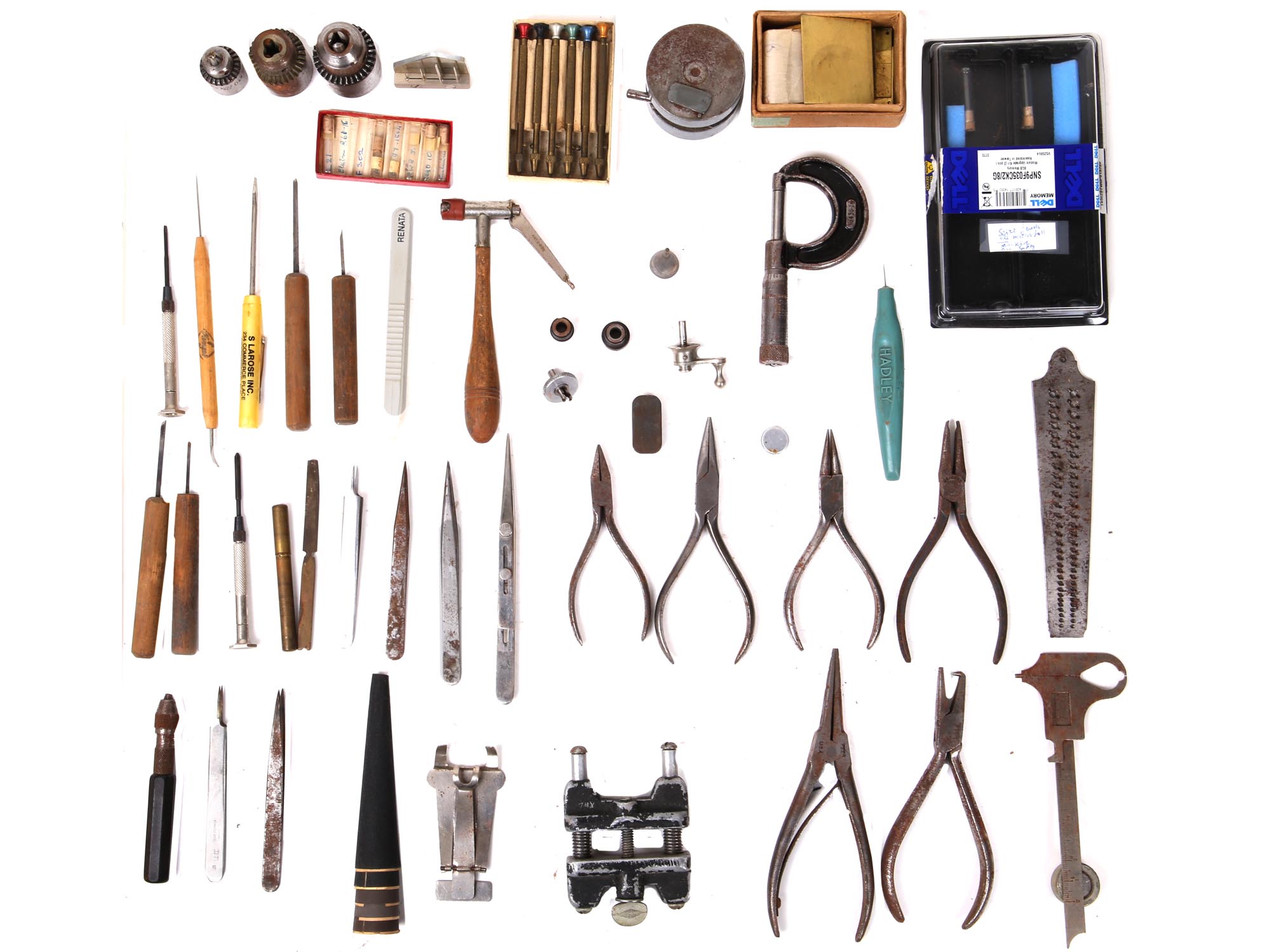 LOT OF CLOCK AND WATCHES TOOLS AND SUPPLY PIC-0